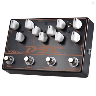 MOSKYAudio Distortion Overdrive Loop Delay Electric Guitar Effects Pedal for Guitarists