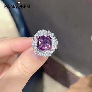 ♥ ของแท้ แหวนเพชร พลอยสีม่วง หรูหรา สําหรับผู้หญิง @