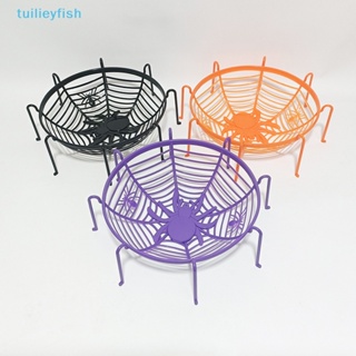 【tuilieyfish】ตะกร้าใส่ขนม บิสกิต ผลไม้ แมงมุม สีดําส้ม สําหรับตกแต่งฮาโลวีน【IH】