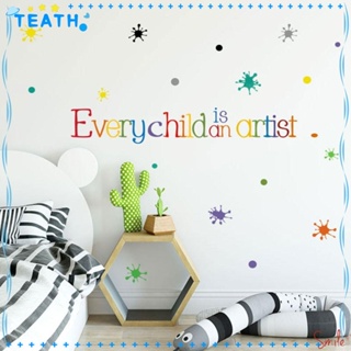 Teath สติกเกอร์ PVC ลายศิลปิน สีน้ํา ลอกออกได้ สําหรับตกแต่งผนังบ้าน ห้องเรียน