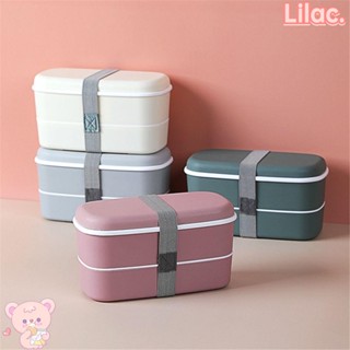 Lilac กล่องเบนโตะ สองชั้น เป็นมิตรกับสิ่งแวดล้อม อุปกรณ์เสริม สําหรับห้องครัว