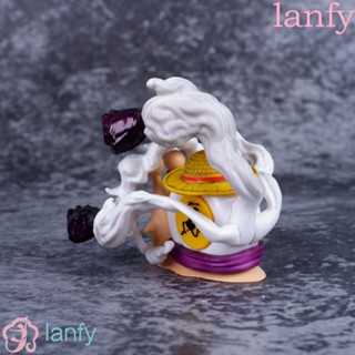 Lanfy โมเดลฟิกเกอร์ PVC อนิเมะ Luffy Gear 5 Nika Statue Sun God Nika Luffy Nika Luffy Gear 5 7.5 ซม. สําหรับตกแต่งโต๊ะ