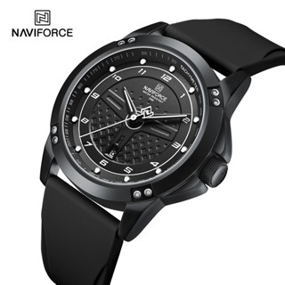 Naviforce 8031 นาฬิกาข้อมือควอตซ์แฟชั่น สายยาง กันน้ํา มีปฏิทิน หรูหรา สําหรับบุรุษ