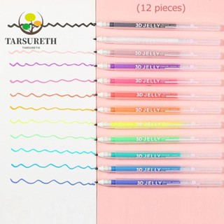 Tarsureth ปากกาลูกลื่นหมึกเจลลี่ 1.0 มม. 12 สี 6 12 ชิ้น