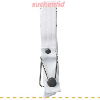 Suchenhd สายรัดผ้าปูที่นอน ยืดหยุ่น ปรับได้ สีขาว ทนทาน สําหรับผ้าปูที่นอน โซฟา 4 ชิ้น