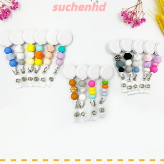 Suchenhd ที่ใส่ป้ายชื่อ ID แบบซิลิโคน แฮนด์เมด สีรุ้ง สวยงาม สร้างสรรค์ ยืดหดได้ สําหรับเด็กผู้หญิง ผู้ชาย