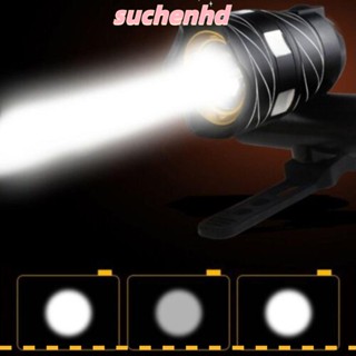 Suchenhd ไฟหน้าจักรยาน LED T6 หมุนได้ 360 องศา ซูมได้ กันน้ํา ชาร์จ USB อุปกรณ์เสริม สําหรับจักรยานเสือภูเขา