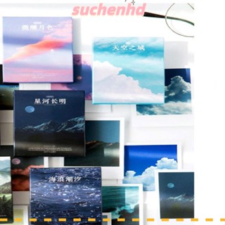 Suchenhd สติกเกอร์ดวงจันทร์ 4 กล่อง สติกเกอร์ภูมิทัศน์ สติกเกอร์หลากสี สติกเกอร์ความงาม DIY