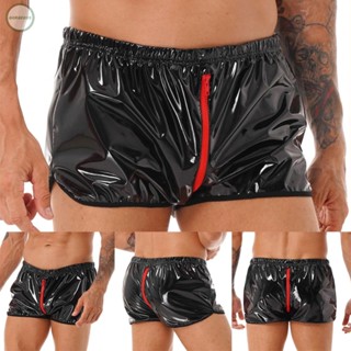 GORGEOUS~Men Faux Leather Shorts Faux Leather Shorts Trunks Club Short Underwear