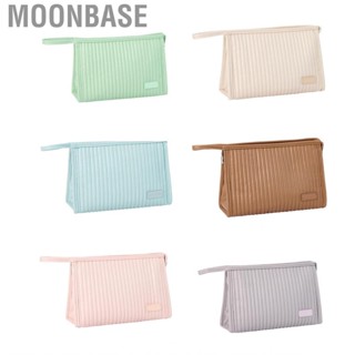 Moonbase Portable Travel Cosmetic Bag Candy Color Large  PU Leather Makeup Bathroom Hook Wash Pouch