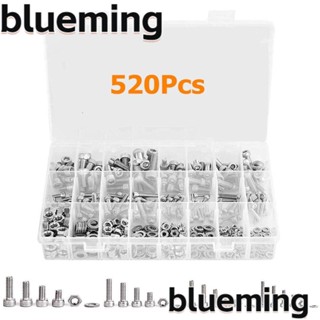 Blueming2 ชุดน็อตสกรู และแหวนรอง สเตนเลส 304 M3 M4 M5 M6 8 12 16 20 มม. 520 ชิ้น