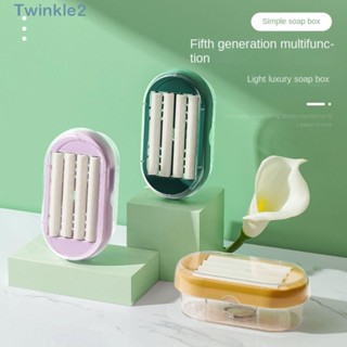 Twinkle จานสบู่ อเนกประสงค์ กันลื่น ถอดออกได้ พร้อมลูกกลิ้งฟองน้ํา สําหรับขัดสบู่ ใช้ในครัวเรือน ห้องน้ํา