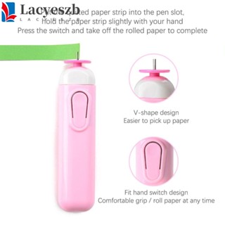 Lacyeszb เครื่องมือม้วนกระดาษไฟฟ้า แฮนด์เมด DIY สําหรับโรงเรียน|เครื่องมือหัตถกรรม พลาสติก สีชมพู สีฟ้า สําหรับทํางานฝีมือ