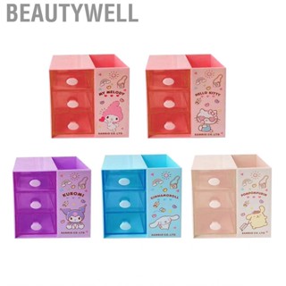 Beautywell Cosmetic Storage Box  Desk Plastic Material Cute Style for Room