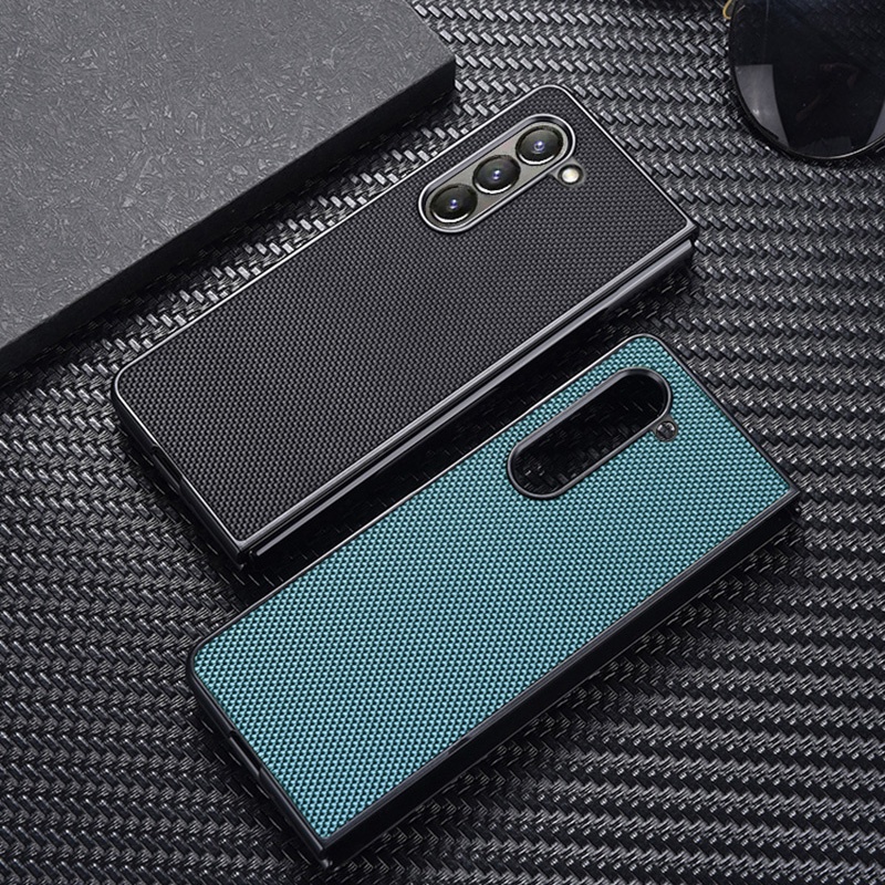 สําหรับ Samsung Galaxy Z Fold5 / Z Fold4 / Z Fold3 / Z Fold2 5G กรณีวัสดุไนลอนป้องกันลายนิ้วมือกันกระแทกเคสโทรศัพท์
