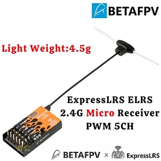 Betafpv ExpressLRS ELRS ตัวรับสัญญาณไมโคร 2.4G PWM 5CH สําหรับเฮลิคอปเตอร์ รถยนต์ เรือ BT-Micro RX