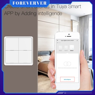 Tuya สมาร์ท Zigbee ไร้สายฟรีสติกเกอร์ 4-way แผงฉากปุ่มสวิทช์ Tuya สมาร์ท Zigbee ไร้สายสุ่มแผงสวิทช์ด้านหน้า