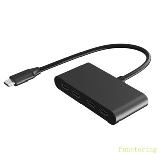 Fun ฮับ USB C 5Gbps อะลูมิเนียมอัลลอย 4 พอร์ต Type C สําหรับแล็ปท็อป