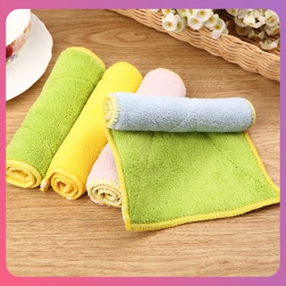 Creative Fine Fiber DoubleSided Absorbent Lint Cloth Soft Thicked Scouring Cloth For Easy Dishwashing And Kitchen Cleaning 1PC [COD]