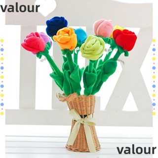 Valour ดอกกุหลาบ ผ้ากํามะหยี่ขนนิ่ม ของขวัญวันวาเลนไทน์ สําหรับเด็กผู้หญิง 2 ชิ้น