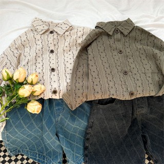 เสื้อเชิ้ตแขนยาวลําลอง สีขาว แฟชั่นทันสมัย สําหรับเด็กผู้ชาย
