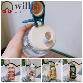 Willis ขวดน้ําพลาสติก กันรั่ว ความจุขนาดใหญ่ แบบพกพา 600 มล. 800 มล. 1000 มล. สําหรับเล่นกีฬา ตั้งแคมป์