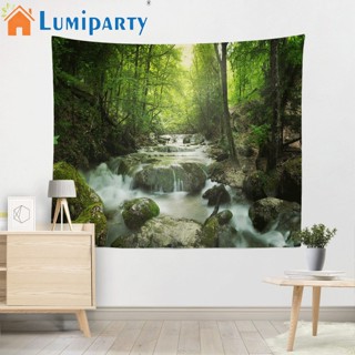 Lumiparty พรมปูพื้นหลัง ลายทิวทัศน์น้ําตก สําหรับตกแต่งบ้าน