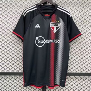 เสื้อกีฬาแขนสั้น ลายทีมชาติฟุตบอล Sao Paulo 2 Away Jersey S-XXL 23-24 ชุดเยือน สําหรับผู้ชาย