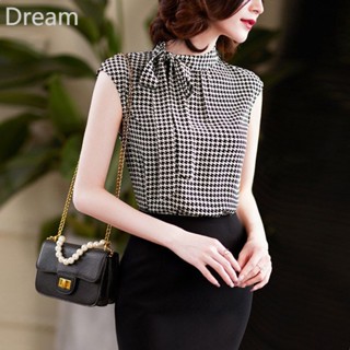 Summer new ribbon chiffon shirt womens short sleeve temperament bowknot design sense fashion top