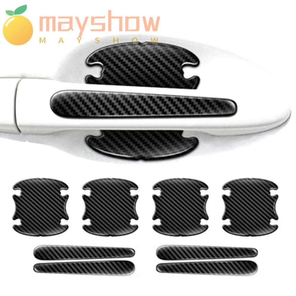 Mayshow สติกเกอร์คาร์บอนไฟเบอร์ ป้องกันรอยขีดข่วน สําหรับติดมือจับประตูรถยนต์ 4 8 14 ชิ้น