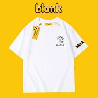 Bkmk เสื้อยืดแขนสั้น พิมพ์ลายอุ้งเท้าแมว ทรงหลวม ขนาดใหญ่ สําหรับผู้ชาย