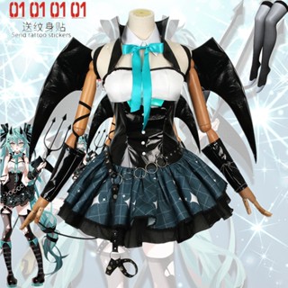 Hatsune MIKU ชุดคอสเพลย์ ปีศาจน้อย raccoon Hatsune MIKU MIKU สําหรับผู้หญิง ปาร์ตี้ฮาโลวีน