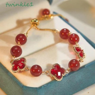 Twinkle1 สร้อยข้อมือ ประดับลูกปัดหยกเทียม ทรงกลม ปรับได้ สําหรับผู้หญิง