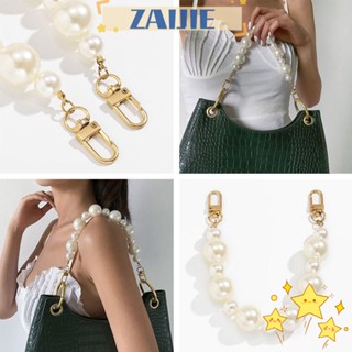 Zaijie24 สายคล้องกระเป๋า ประดับมุกเทียม สีทอง แบบเปลี่ยน