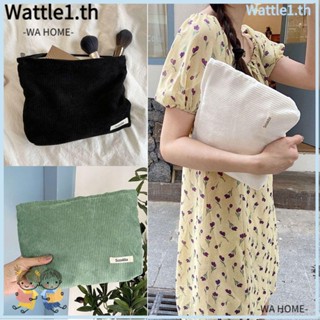 Wttle กระเป๋าถือ กระเป๋าเครื่องสําอาง ผ้าลูกฟูก ทรงคลัทช์