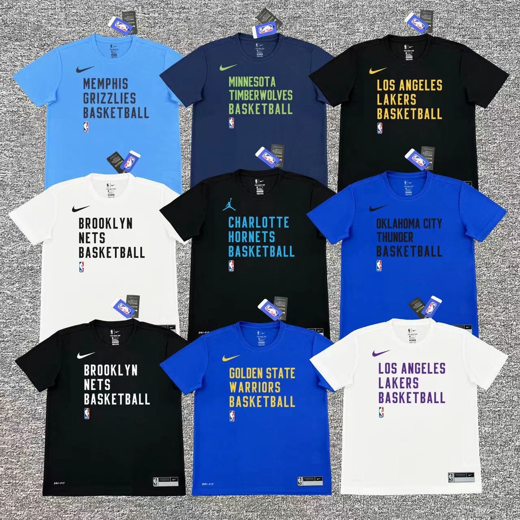 2324nba ใหม่ ชุดเสื้อยืดแขนสั้น แห้งเร็ว ให้ความอบอุ่น เหมาะกับกีฬา สําหรับนักรบ Lakers
