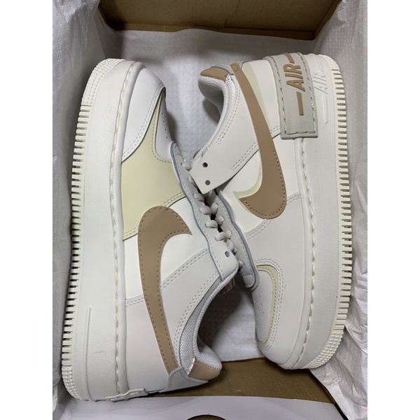 ของแท้ 100% Nike Air Force 1 Low Shadow Fossil  Bone Sneakers