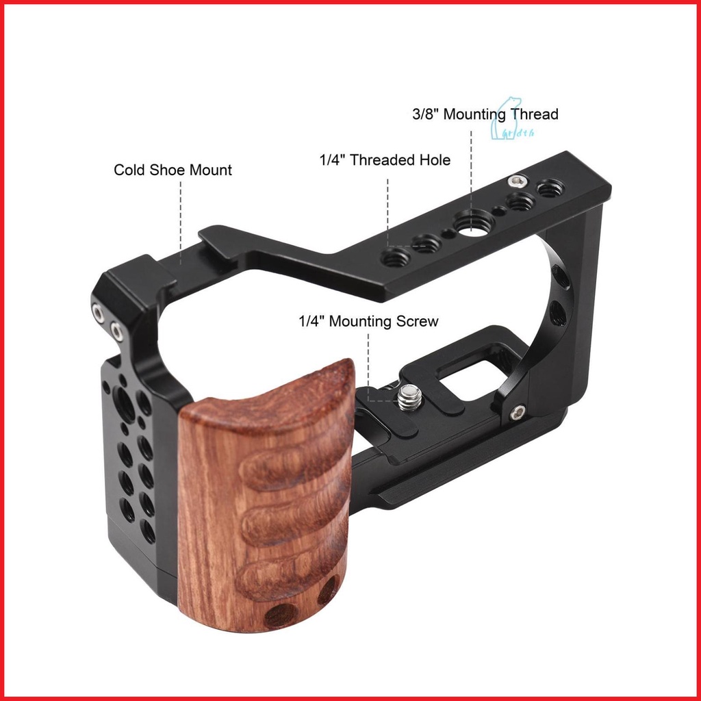 Andoer Video Cage for  ZV-E10 Camera - Aluminum Alloy Cage with Cold Shoe Mount for Professional Filmmakers