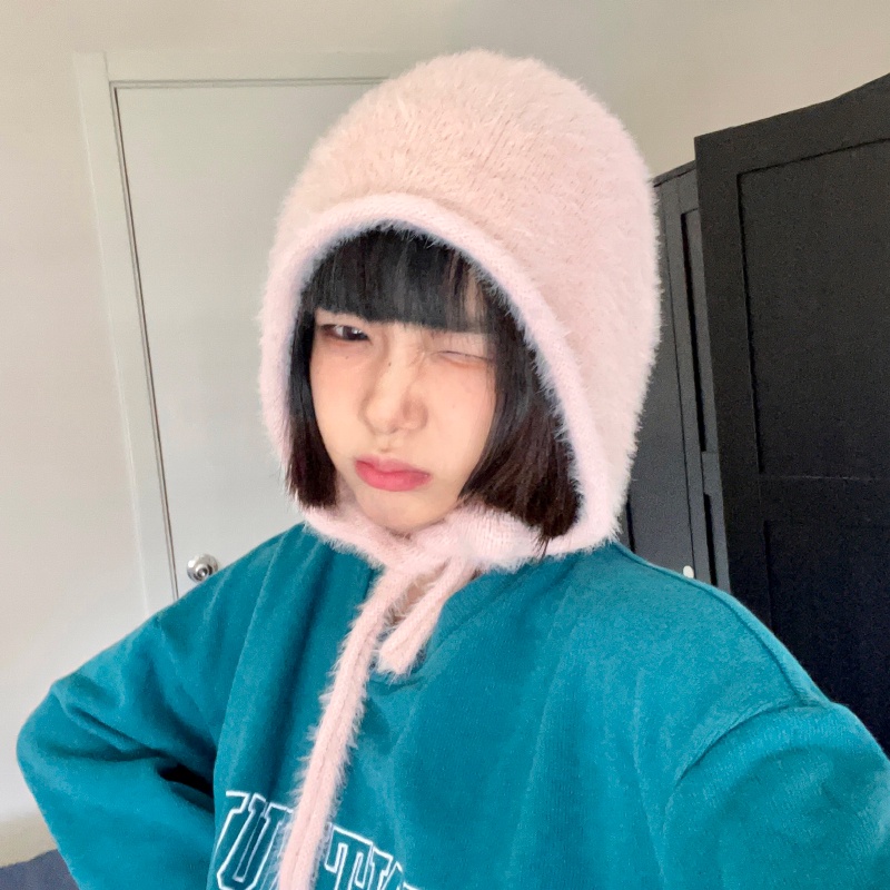 หมวกถัก ผ้าขนสัตว์นุ่ม น่ารัก ให้ความอบอุ่น แฟชั่นฤดูหนาว สําหรับผู้หญิง นักเรียน
