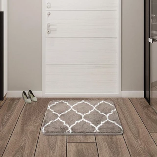 GlobalHouse COZY พรมเช็ดเท้าขนนุ่ม รุ่น ORA02 ขนาด 40×60×1.5ซม. สีน้ำตาลเข้ม สินค้าของแท้คุณภาพดี