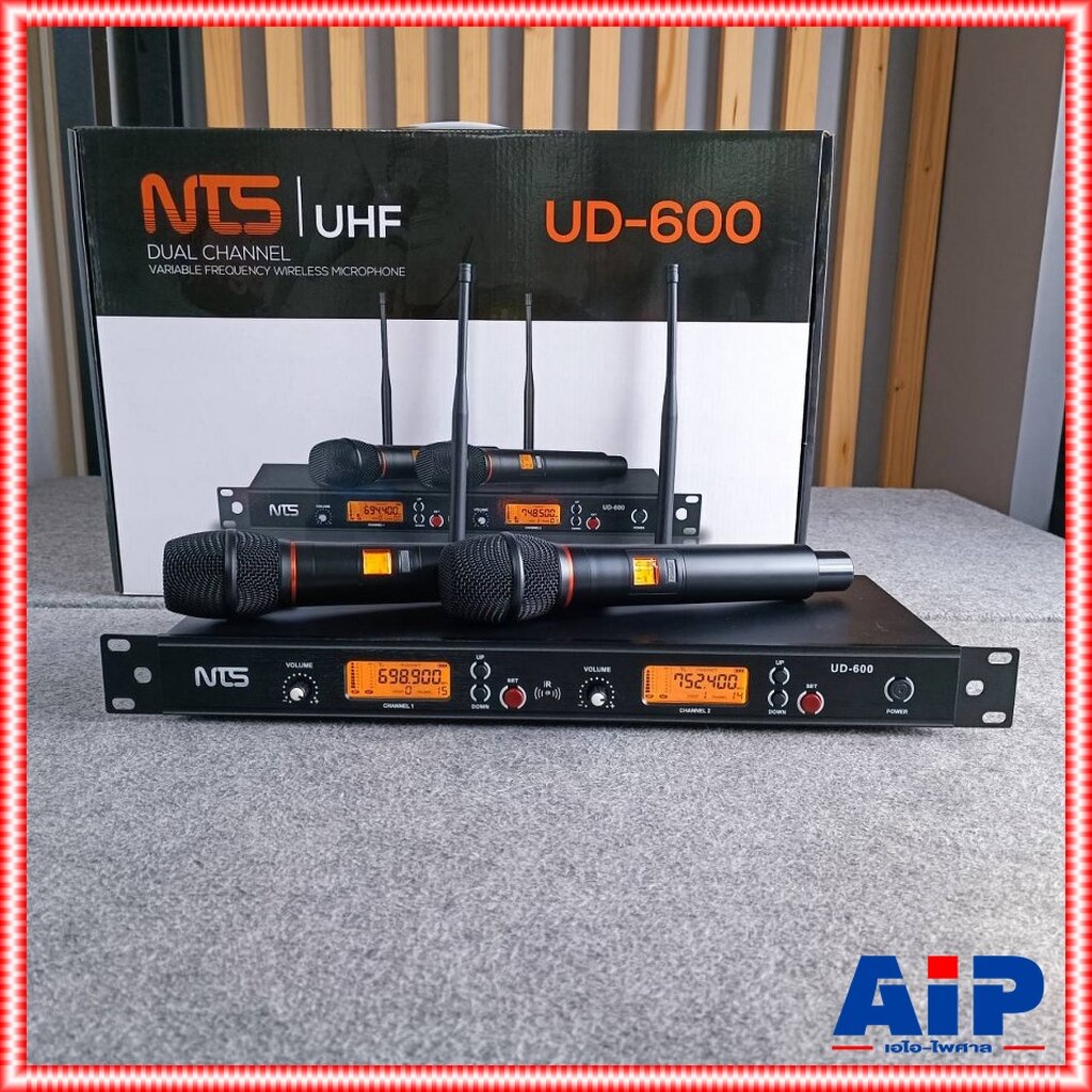 NTS UD-600 ไมค์ลอยปรับความถี่ ไมโครโฟนไร้สาย ไมค์ถือคู่ เปลี่ยนความถี่ได้ ย่านความถี่ UHF UD 600 UD6