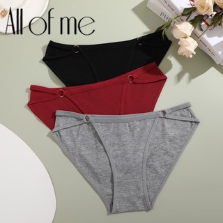 Allofme กางเกงชั้นใน ผ้าฝ้าย แบบนิ่ม ใส่สบาย สไตล์เข็มขัด อินเทรนด์ สําหรับผู้หญิง S-XL 8 สี