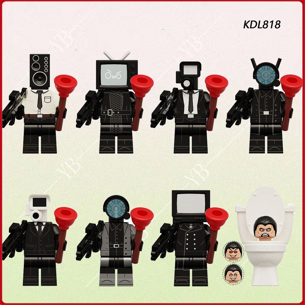 ของเล่นบล็อกตัวต่อ รูปอนิเมชั่น TV Man ขนาดเล็ก เพื่อการเรียนรู้ สําหรับเด็ก