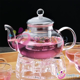 SeeBuy กาชงชา ทนต่ออุณหภูมิสูง กาน้ำชา แก้วคุณภาพสูง 400ml 600ml Glass teapot