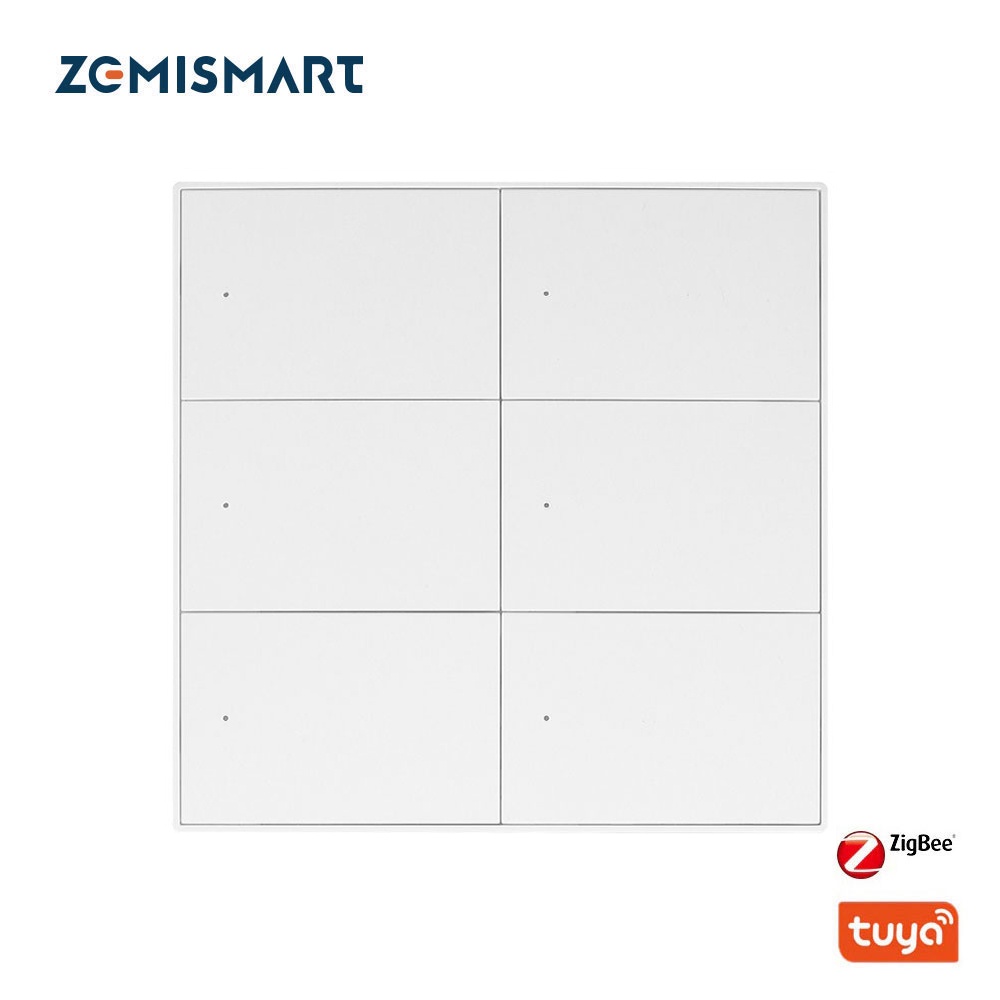 Zemismart Tuya Zigbee สวิตช์ไฟติดผนัง 6 แก๊ง พร้อมแอปควบคุม Alexa Google Home Smartthings