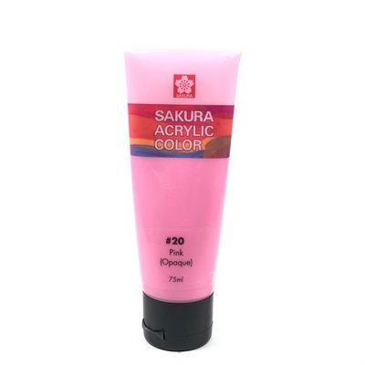 สีอะคริลิค ซากุระ 75มล สีชมพู Pink #20  / Sakura Acrylic Color 75ml