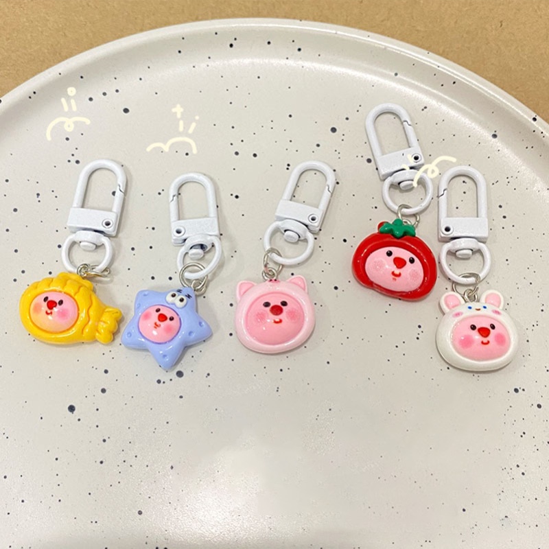ส่งเร็ว พวงกุญแจเรซิ่นLoopyลายการ์ตูนหูกระต่ายน่ารักเกาหลีหวานแฟชั่นมินิแบบพกพาสวยงามนักเรียนอุปกรณ์เสื้อผ้า-Ranliyy