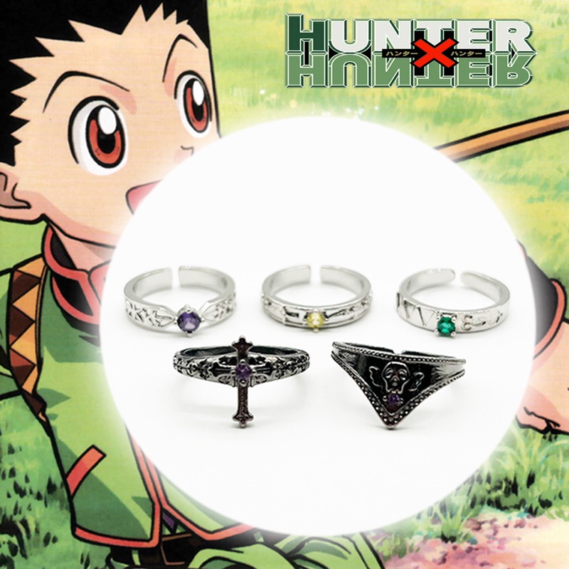 แหวนคอสเพลย์ การ์ตูนอนิเมะ Hunter X Hunter Phantom Troupe GON Killua Kurapika Chrollo Feitan ปรับได้