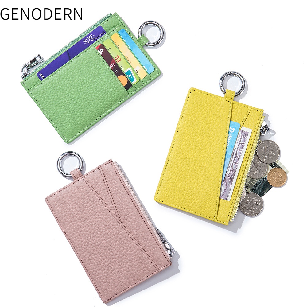 Genodern กระเป๋าใส่เหรียญ หนัง อเนกประสงค์ มีซิป บางเฉียบ ราคาถูก Shopee Lazada