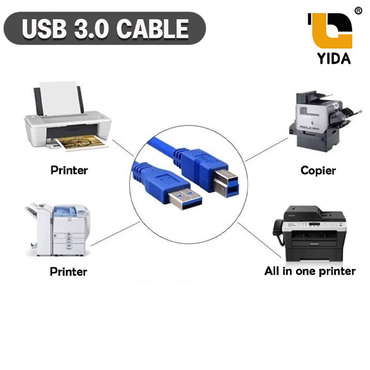 XLL สายปริ้นเตอร์ สเเกนเนอร์ USB Printer Usb 3.0 Type A Male To Type B Male สายเครื่องพิมพ์ สายปริ้น สายต่เครื่องปริ้น ย